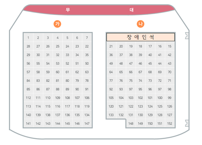 소극장 좌석배치도